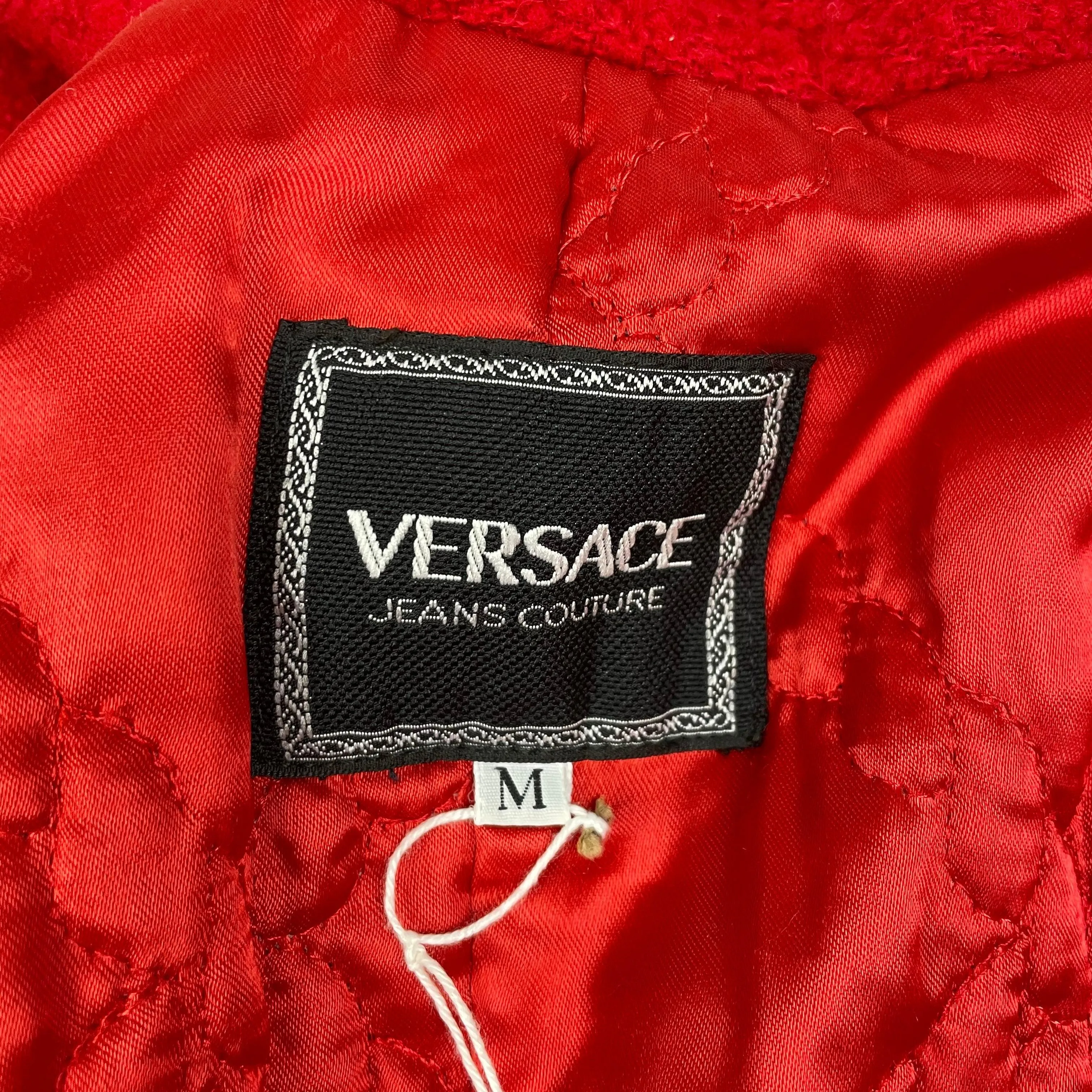 1994 Versace Red Boucle Coat