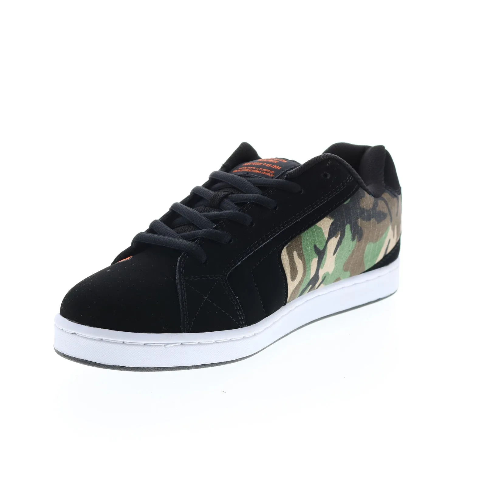 302361-BCM Men's Black Nubuck Skate Sneakers