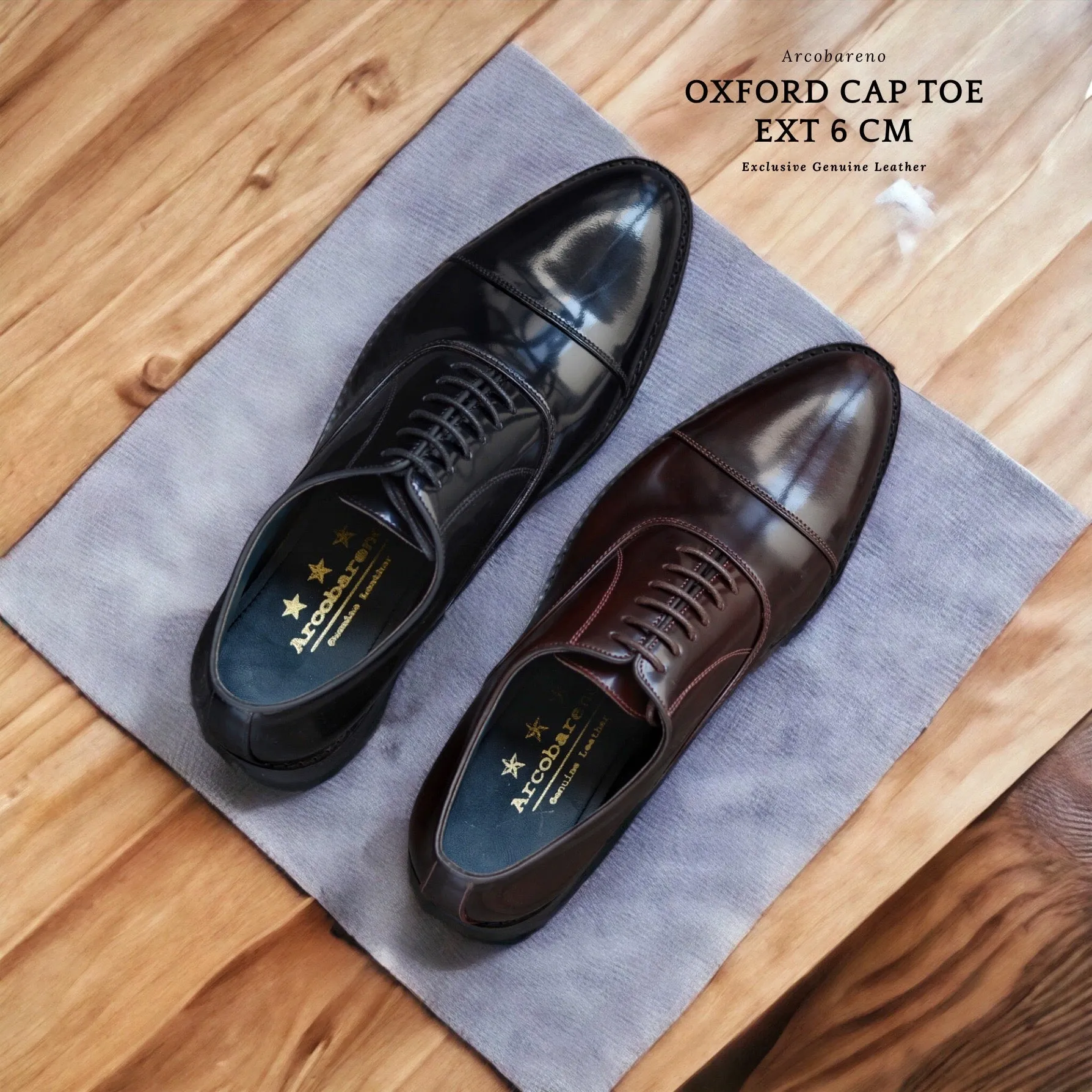 502-1 EXT 6 CM Black Piano Oxford Cap Toe