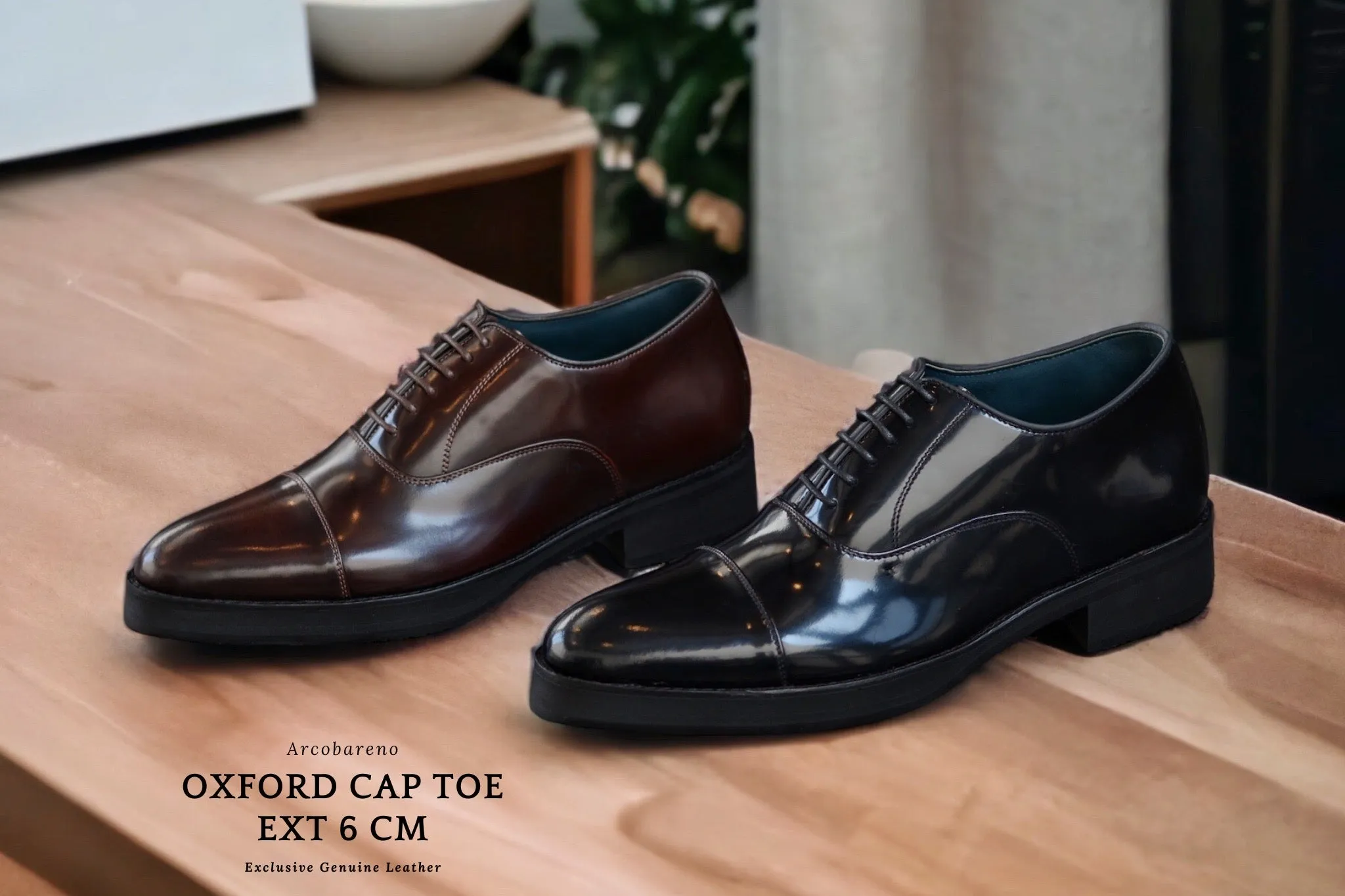 502-1 EXT 6 CM Black Piano Oxford Cap Toe