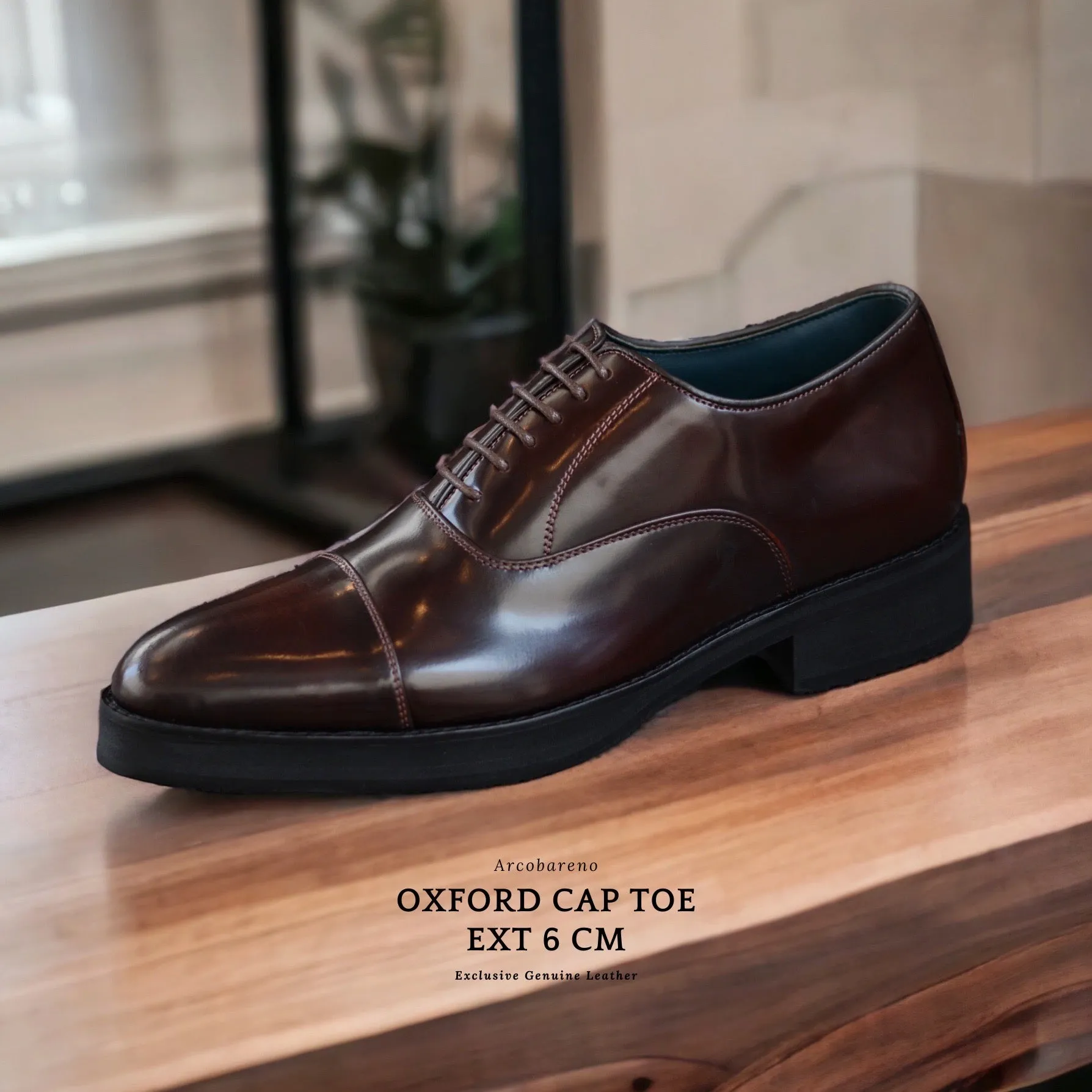 502-1 EXT 6 CM Black Piano Oxford Cap Toe