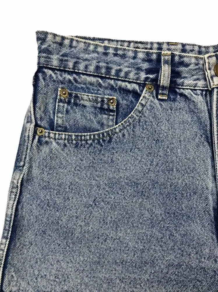 Vintage High Waist Acid Wash Denim Shorts W36