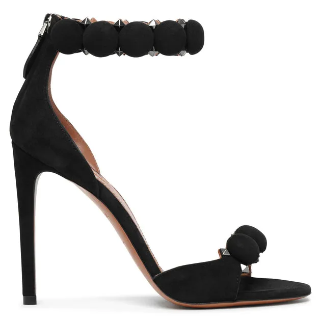 Alaïa La Bombe 110 Black Suede Sandals