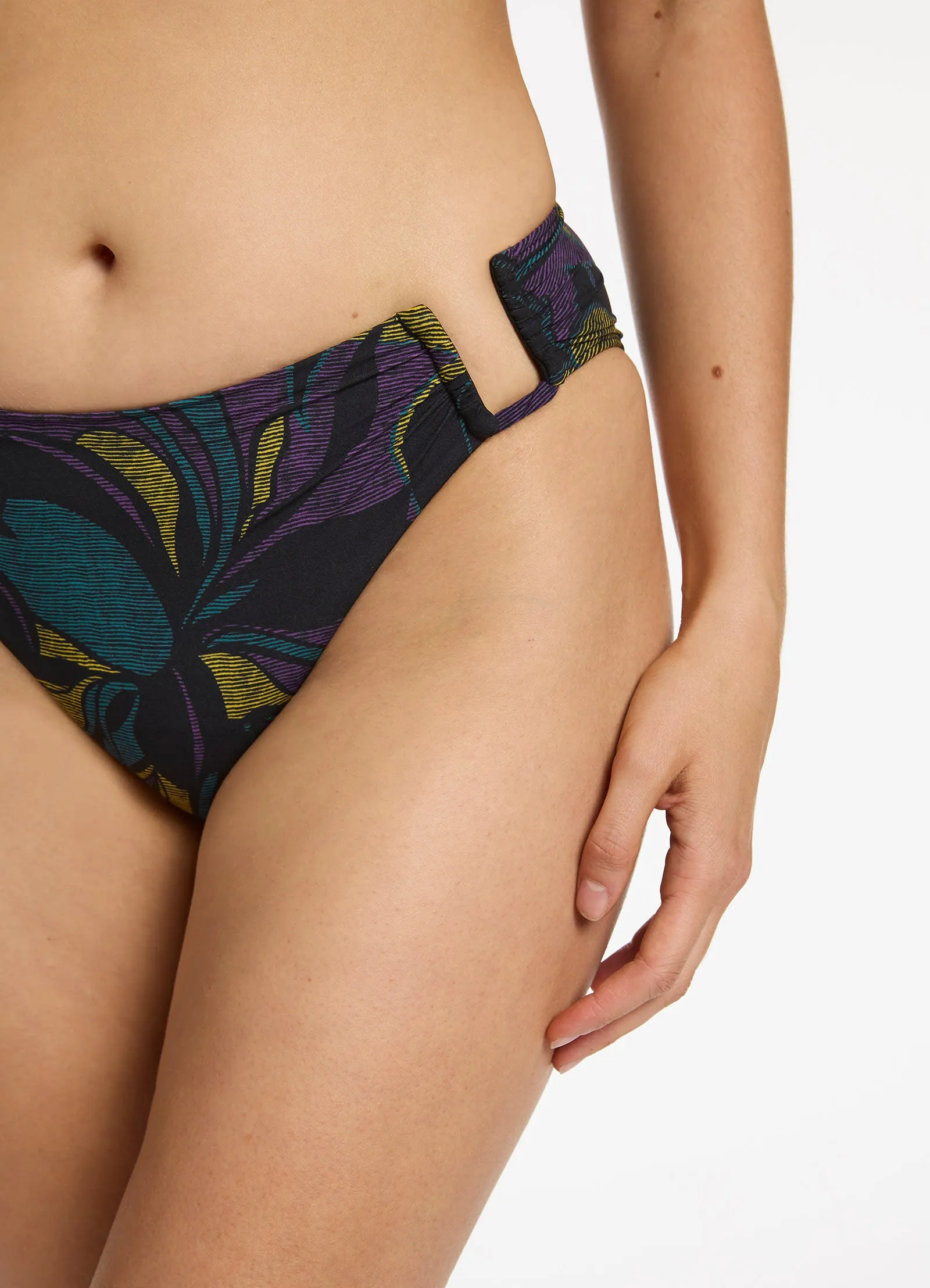 Amethyst Midnight Tropical High Leg Bikini Bottom