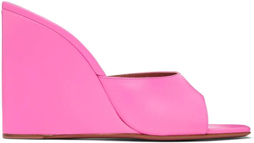 Amina Muaddi Lupita Wedge Heeled Sandals in Pink