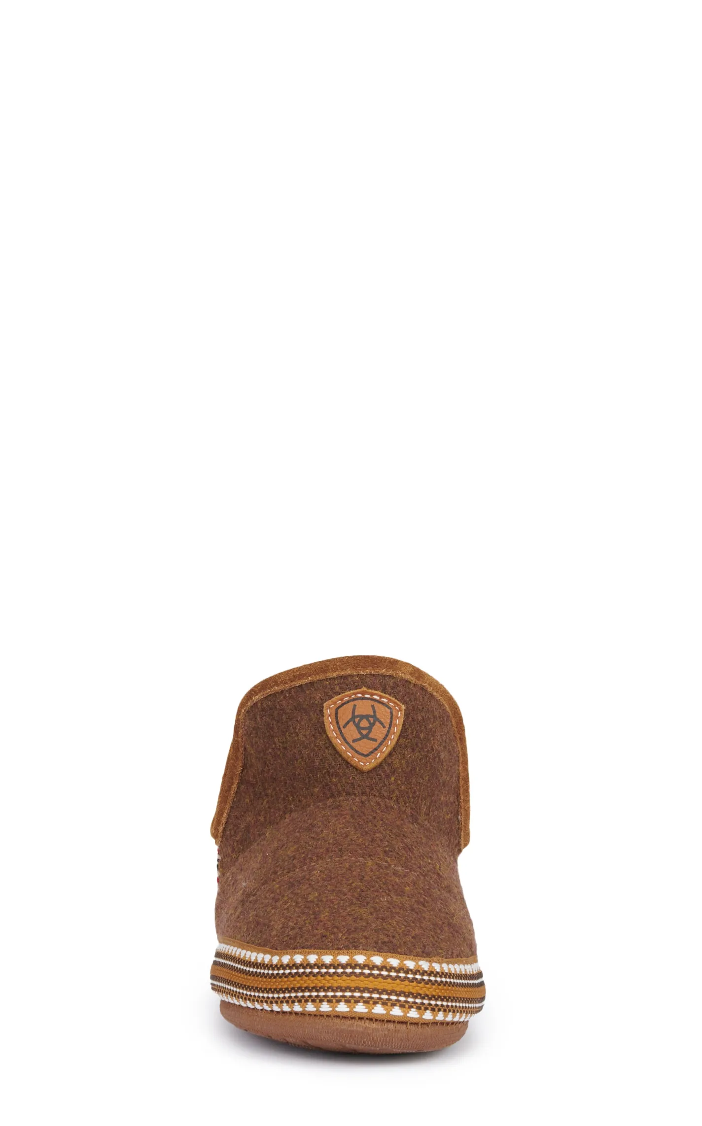 Ariat Women's Brown Sherpa-Lined Slippers with Suede Trim and Serape Accents