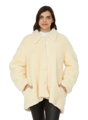 A.w.a.k.e. mode Beige Faux Fur Coat - Stylish Outerwear