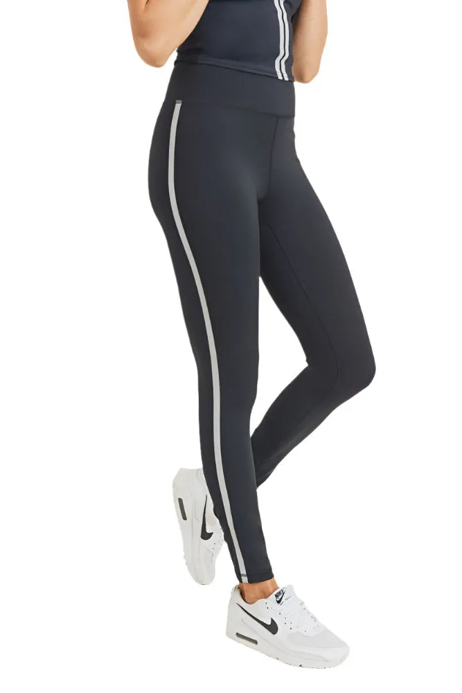 B Side Line Reflective Leggings from Mono B and Plus Size APH2924