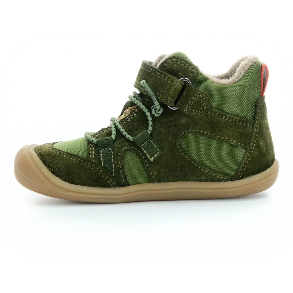 Beau Wool Khaki Winter Barefoot Boots for Kids by Koel4kids.