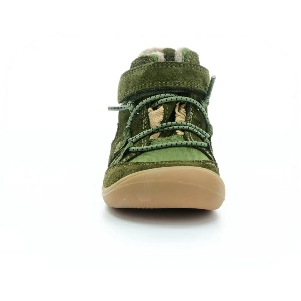 Beau Wool Khaki Winter Barefoot Boots for Kids by Koel4kids.