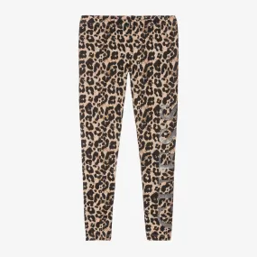 Beige Leopard Print Leggings for Girls