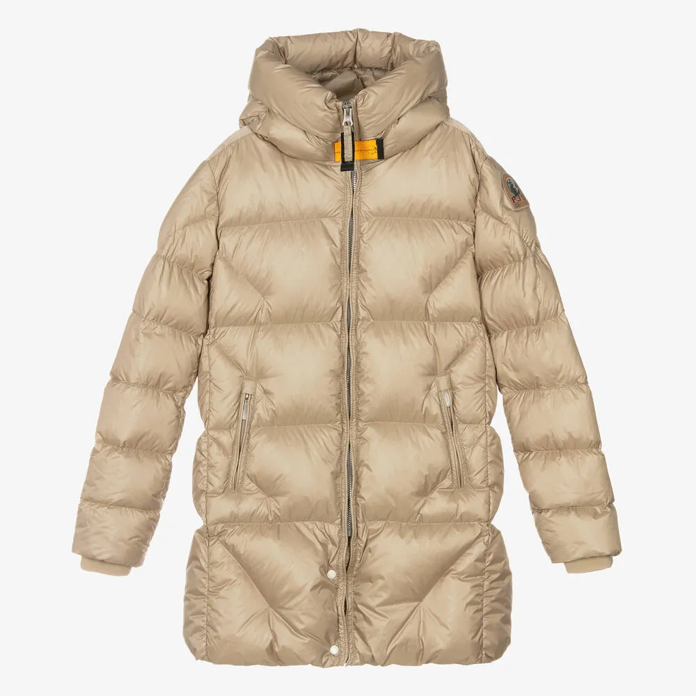 Beige Puffer Coat for Teen Girls