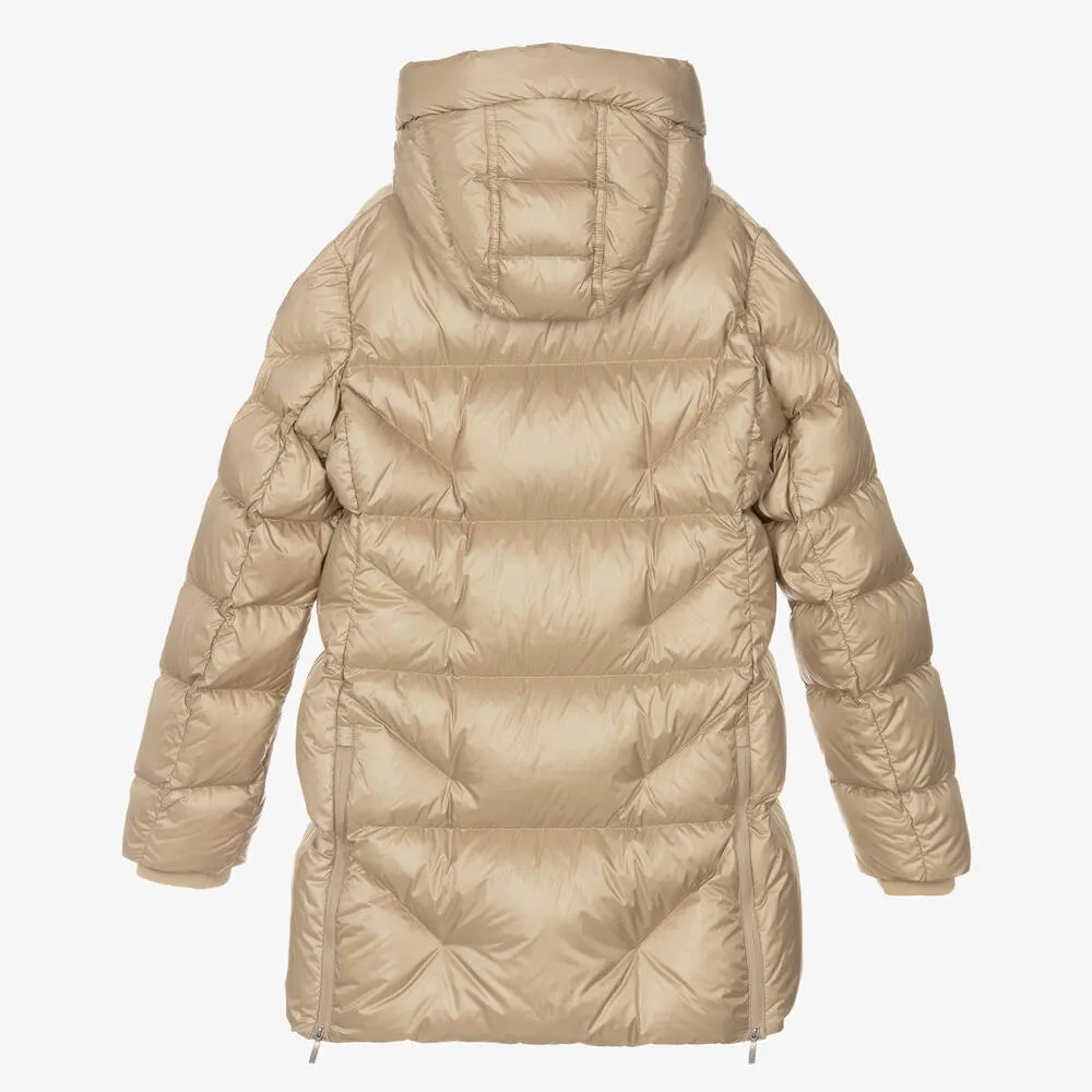 Beige Puffer Coat for Teen Girls