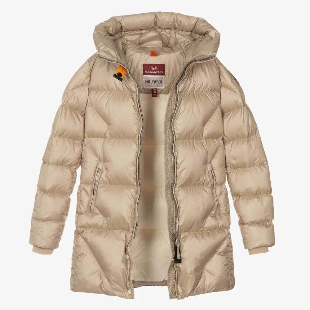 Beige Puffer Coat for Teen Girls