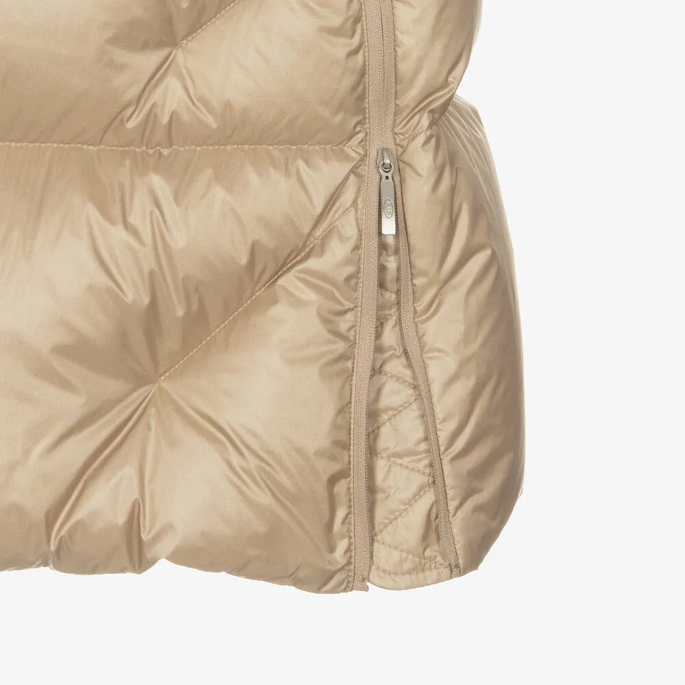 Beige Puffer Coat for Teen Girls