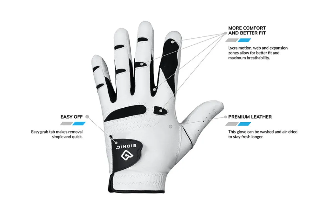 Black Bionic Golf Men's StableGrip 2.0 Glove