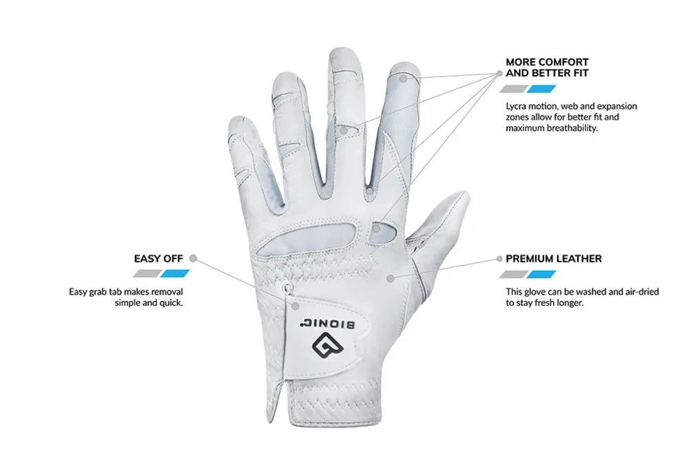 Bionic Golf Womens StableGrip 2.0 Periwinkle Golf Glove