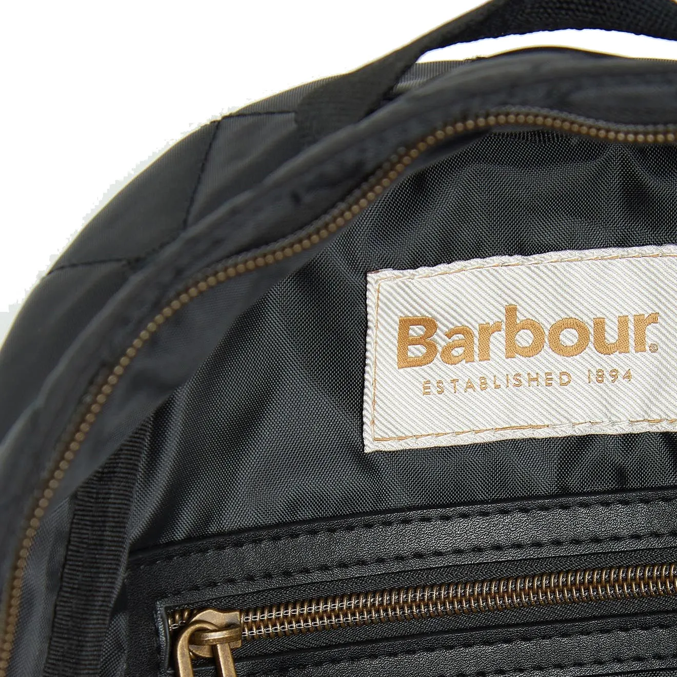 Black Barbour Quilted Backpack