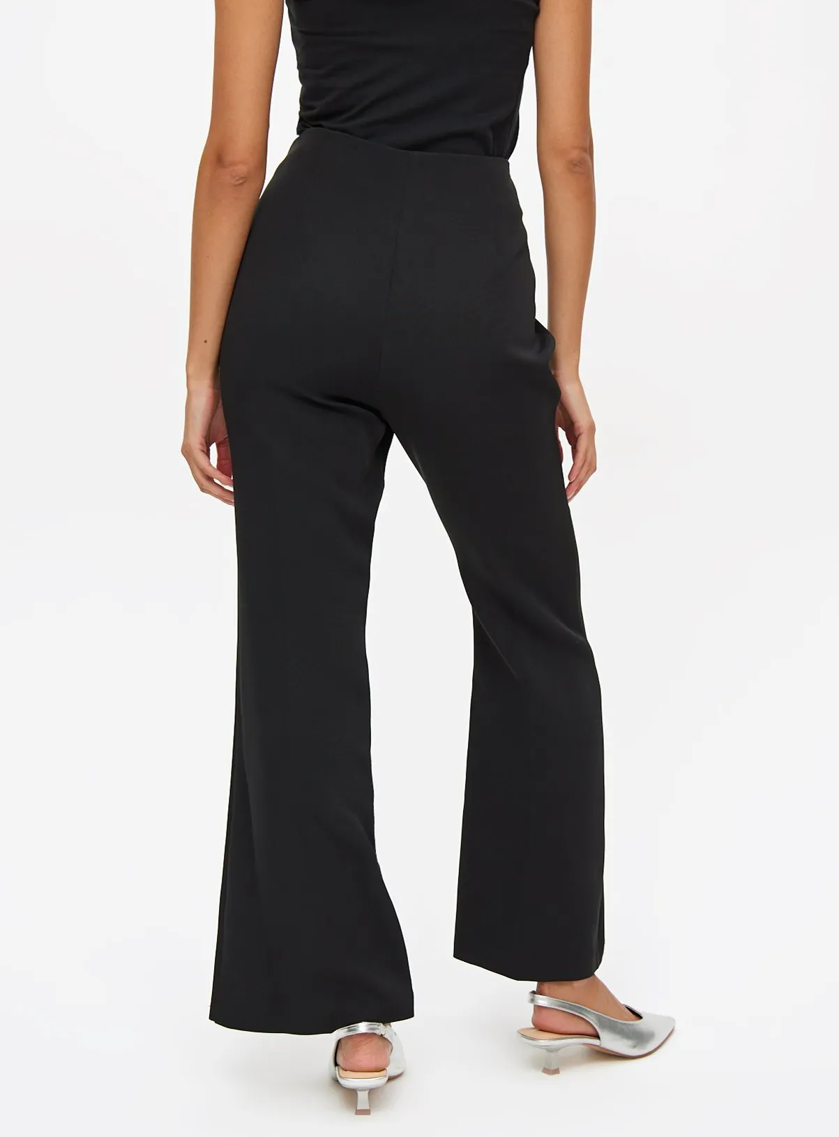 Black Flare Coordinated Trousers Size 14S by Tu