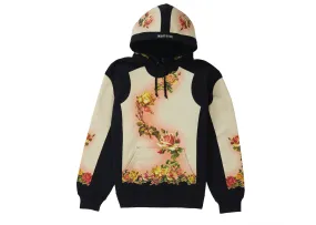 Black Floral Print Hooded Sweatshirt by Supreme Jean Paul Gaultier