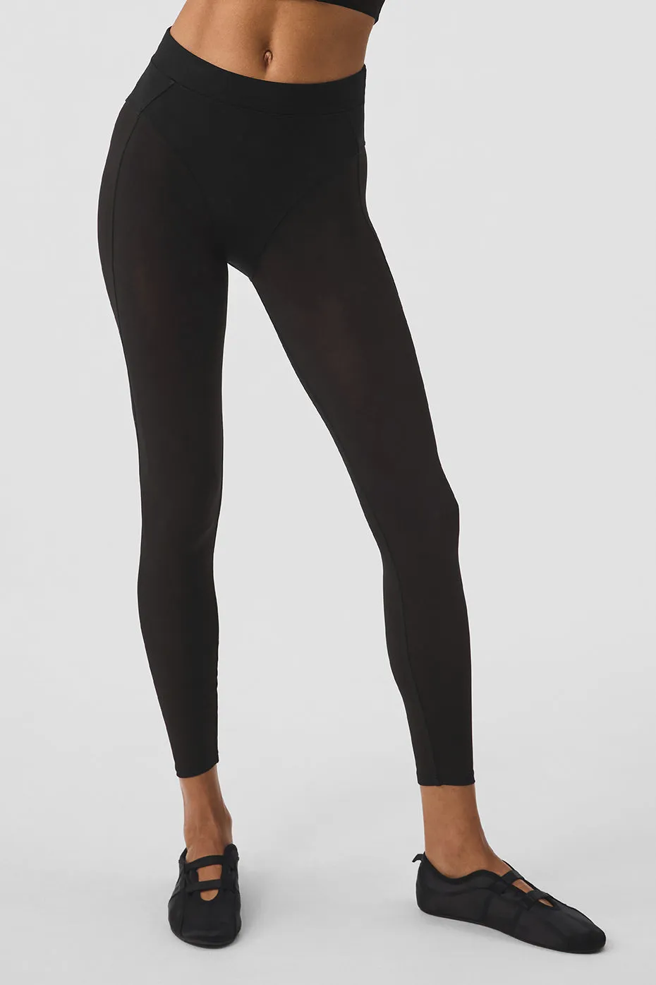 Black High-Waist 7/8 Legging with Airlift Mesh - Tempo