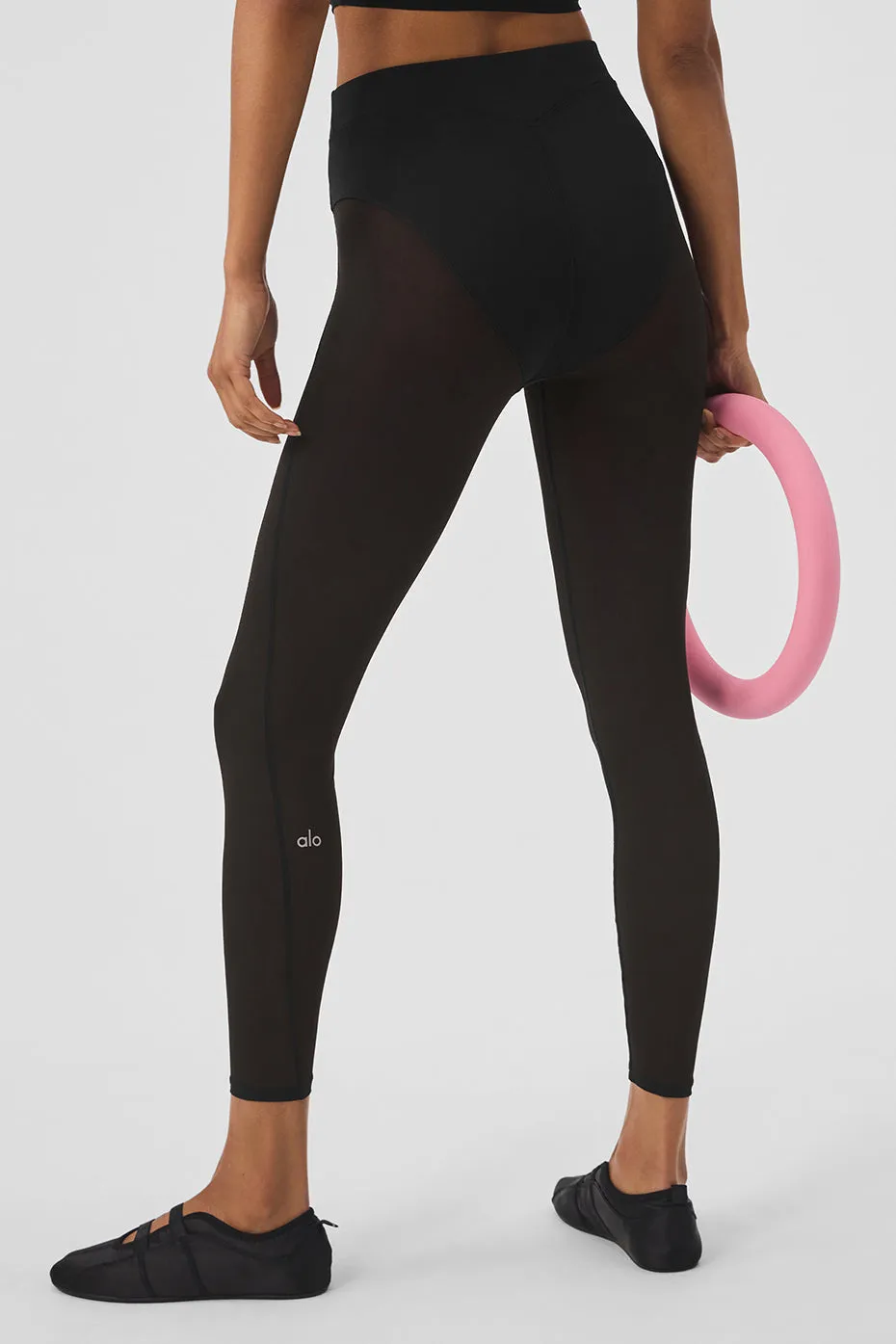 Black High-Waist 7/8 Legging with Airlift Mesh - Tempo