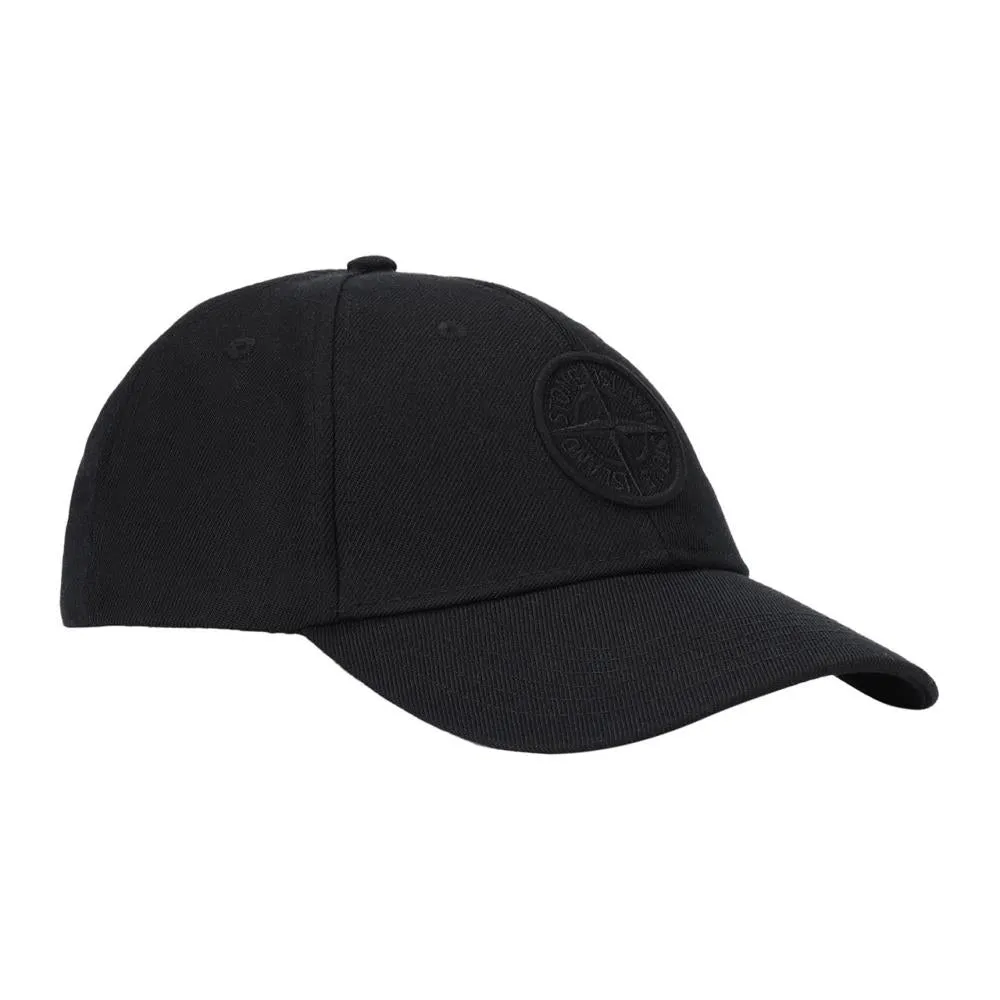 Black Stone Island Logo Cap