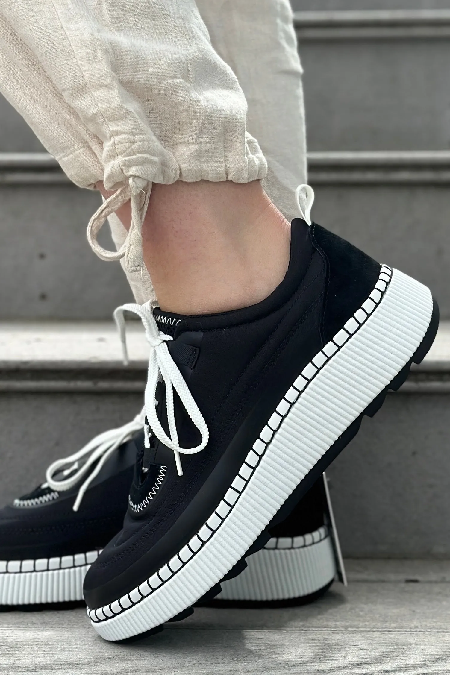 Black Waterproof Platform Sneaker by Sayah