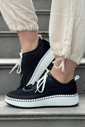 Black Waterproof Platform Sneaker by Sayah