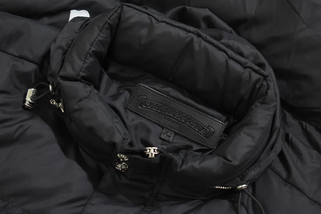 Black White Cross Patch Down Jacket