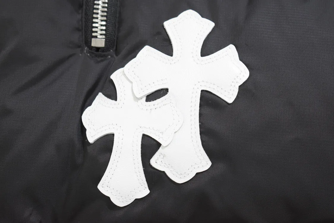 Black White Cross Patch Down Jacket