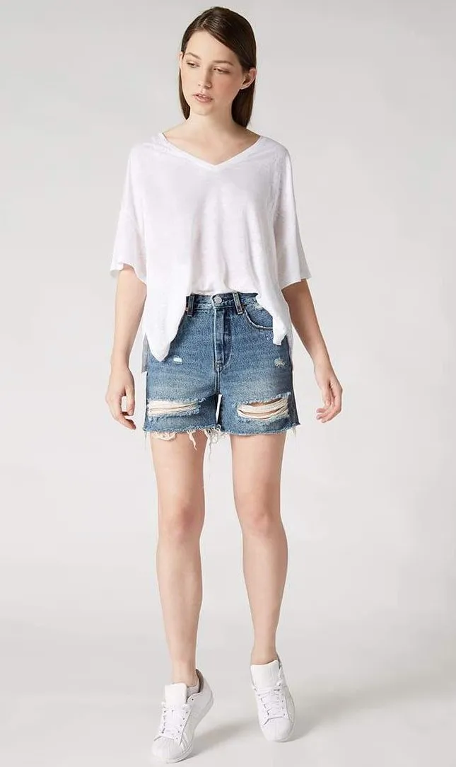 Blank NYC Cyber Hoarder High Rise Denim Shorts