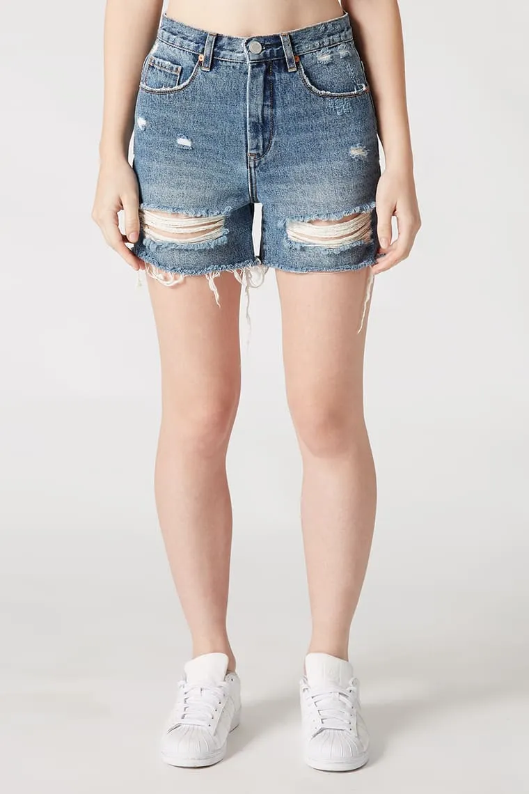 Blank NYC Cyber Hoarder High Rise Denim Shorts