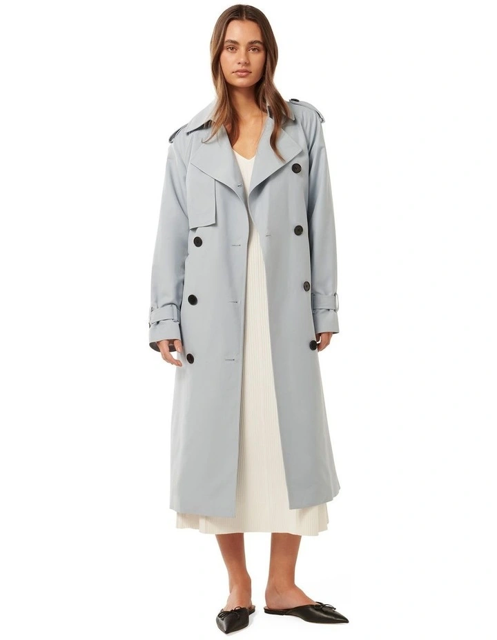 Blue Katherine Fashion Trench Coat