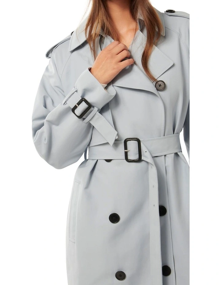 Blue Katherine Fashion Trench Coat