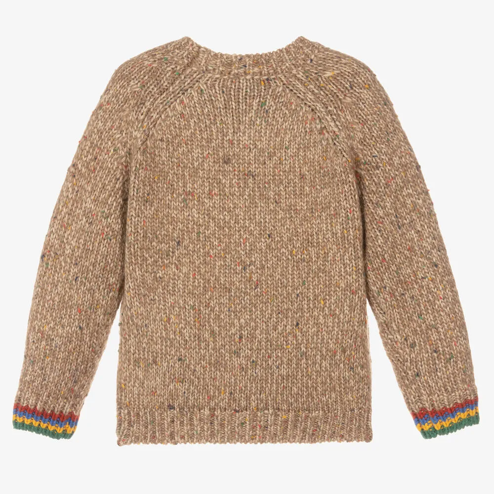 Boys Knitted Beige Sweater