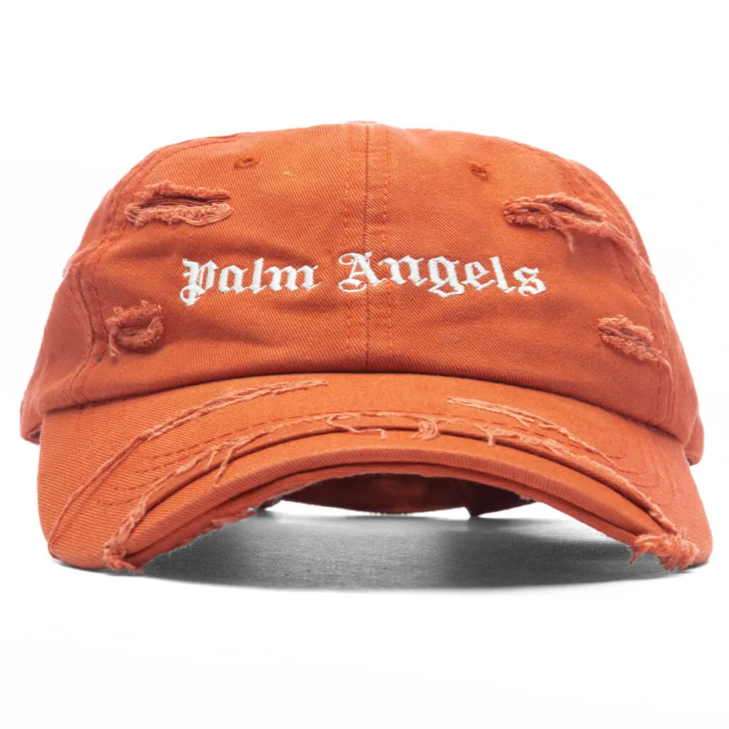 Brick Red Distressed Logo Baseball Cap