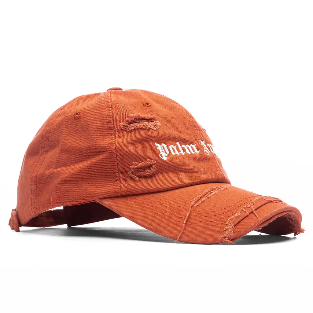 Brick Red Distressed Logo Baseball Cap