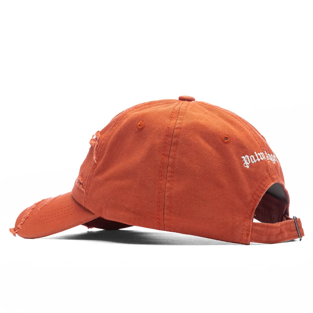 Brick Red Distressed Logo Baseball Cap