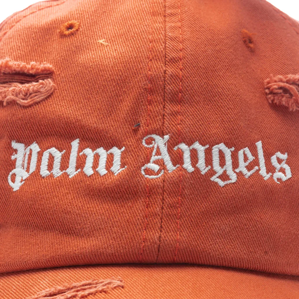 Brick Red Distressed Logo Baseball Cap