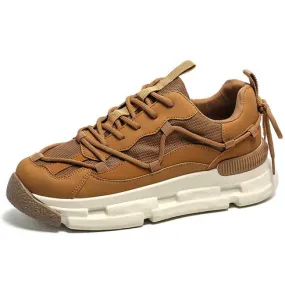 Brown Sport Sneaker with Lace Accents