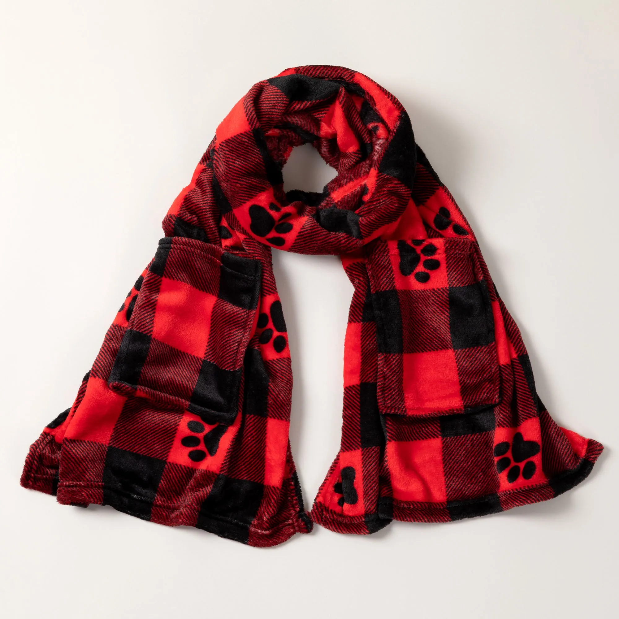 Buffalo Plaid Wrap with Cozy Pocket