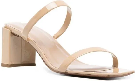 BY FAR Tanya Kraft 65mm Patent Sandals in Neutrals