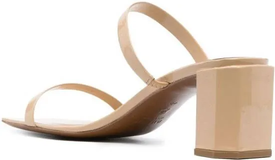 BY FAR Tanya Kraft 65mm Patent Sandals in Neutrals