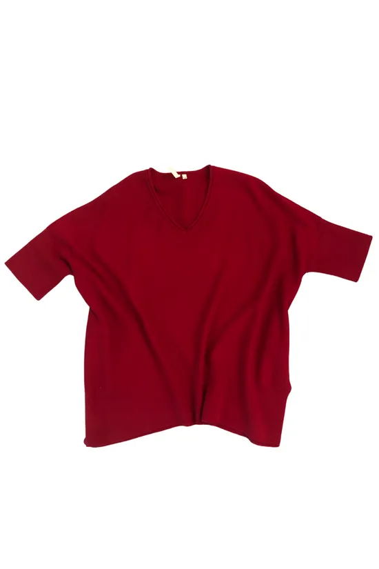 Cashmere V-Neck Oversized T-Shirt