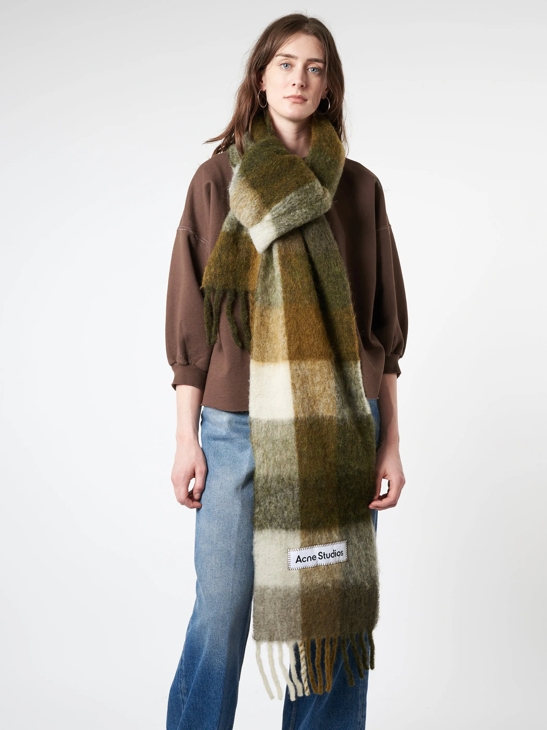 Checkered Mohair Scarf