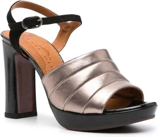 Metallic 100mm Leather Sandals by Chie Mihara Ceberano