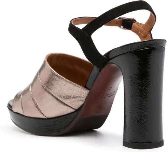 Metallic 100mm Leather Sandals by Chie Mihara Ceberano