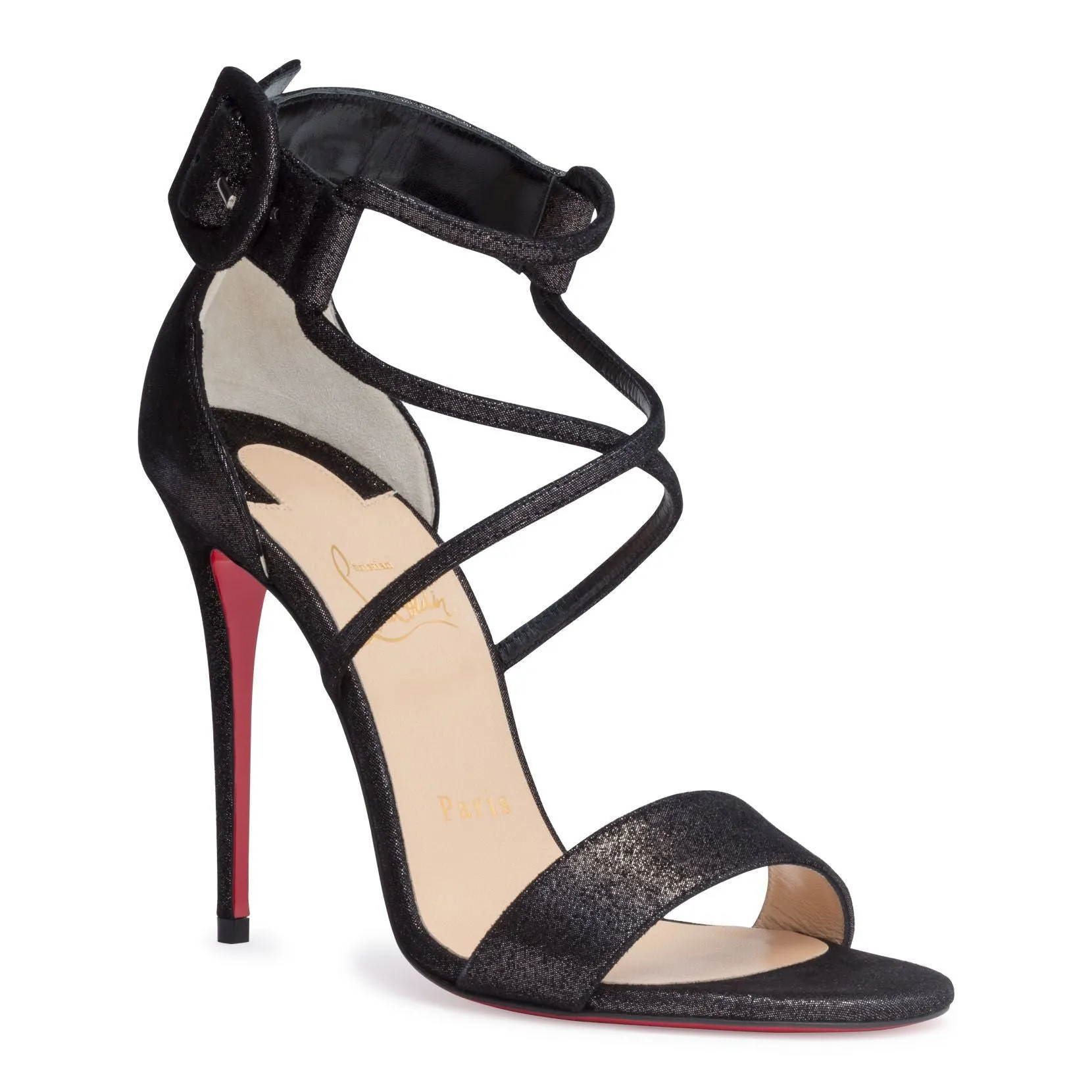 Christian Louboutin Choca 100 Black Suede Sandals