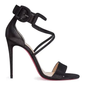 Christian Louboutin Choca 100 Black Suede Sandals